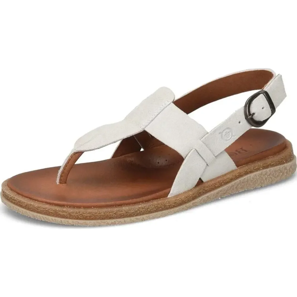 Born Cammie Women's Light Grey Suede Comfort Sandals Size 9 M Adjustable